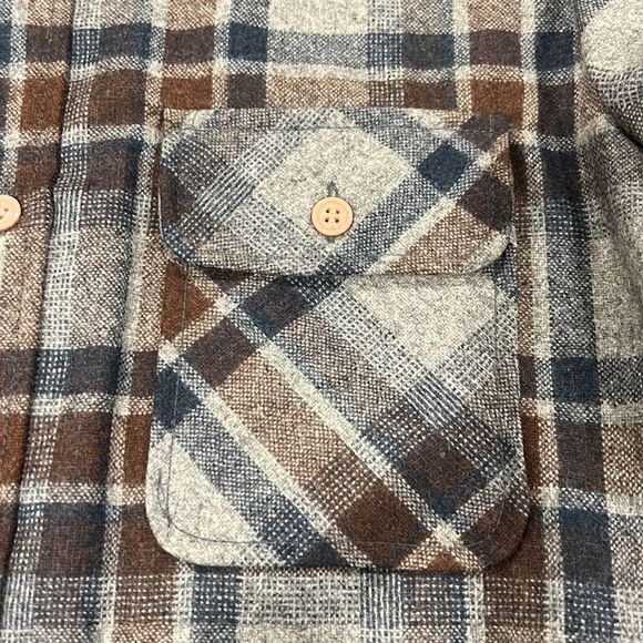 Vintage Atkinson plaid wool blend button down size medium - Picture 5 of 8